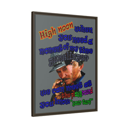 high noon - framed canvas art (dark grey)