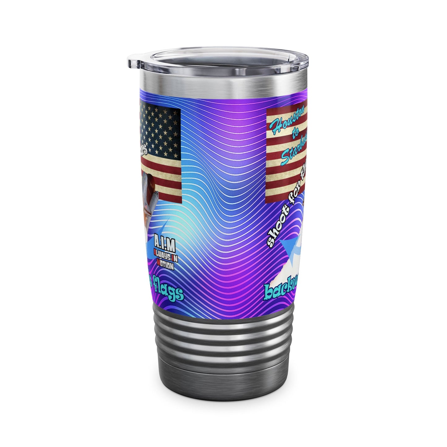 shoot for the stars - Ringneck Tumbler, 20oz (purple wave)