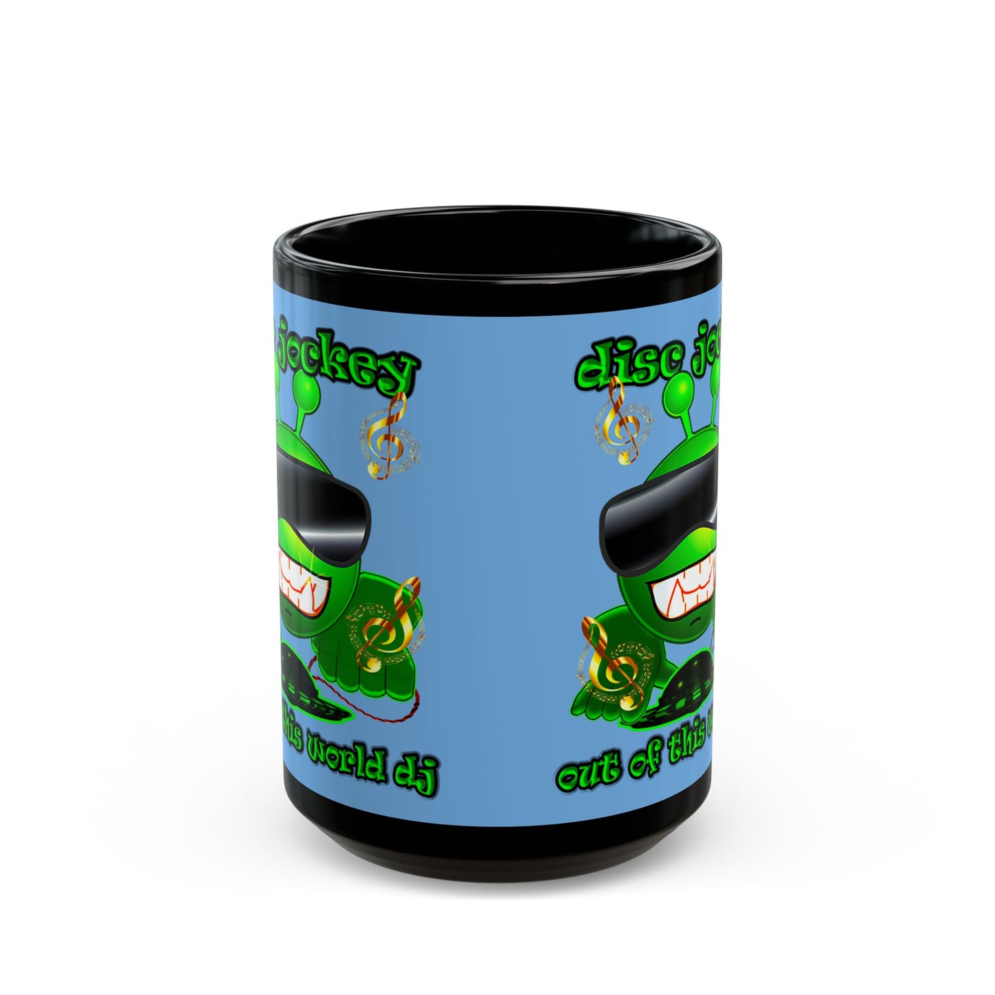 disc jockey - Black Mug (light blue)