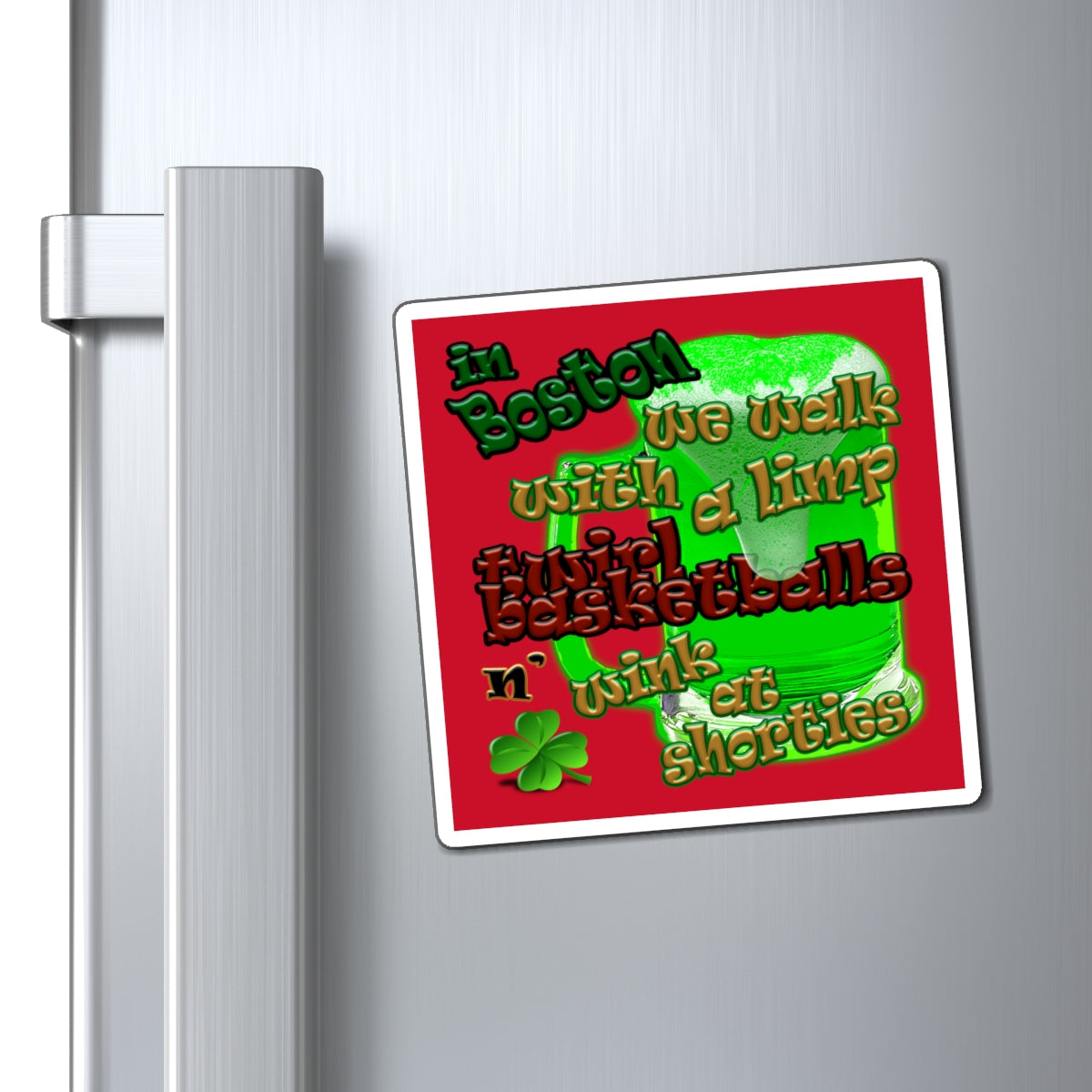 celtics logo - Magnets - (dark red)
