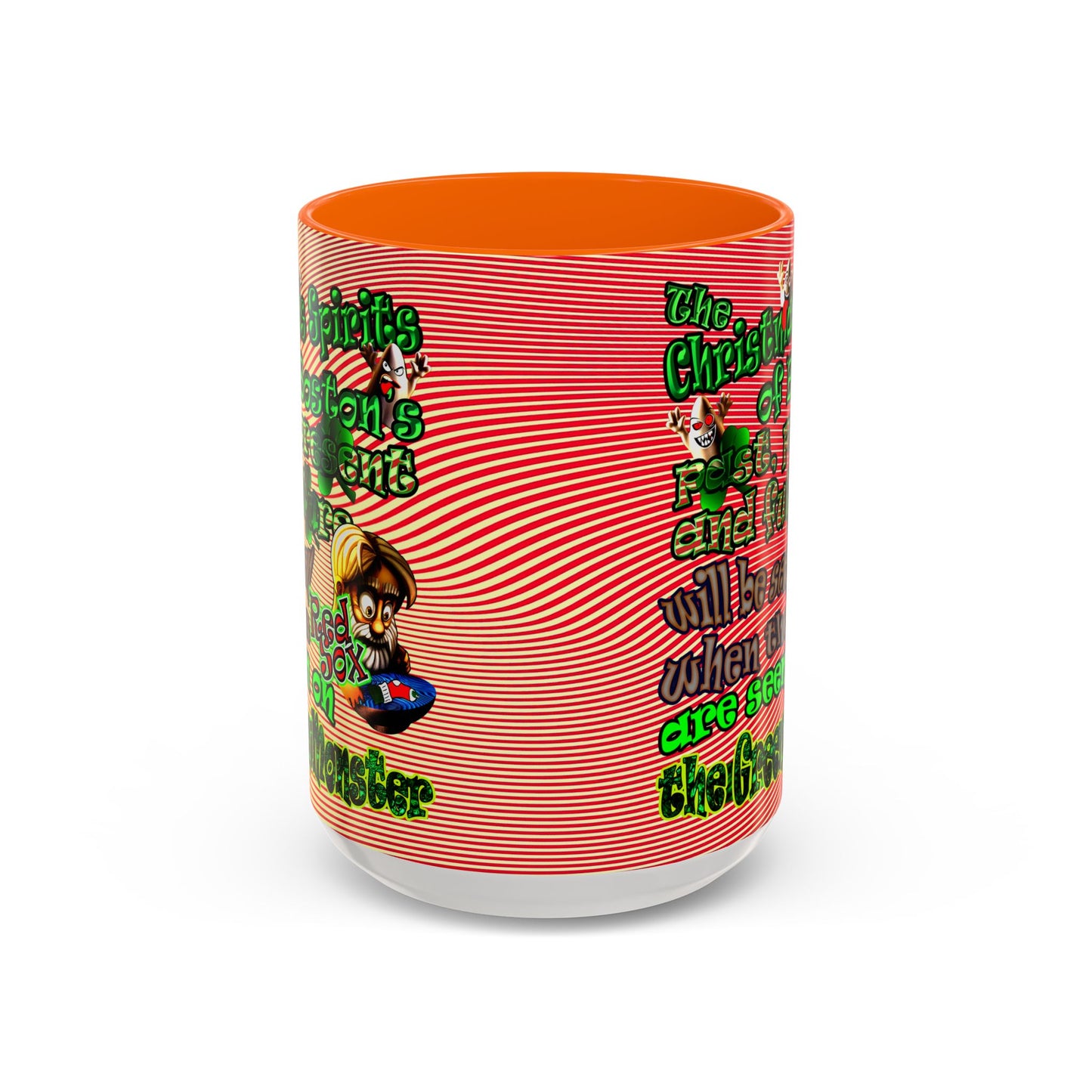 christmas spirits of boston - Accent Mug (yellow-orange wave)