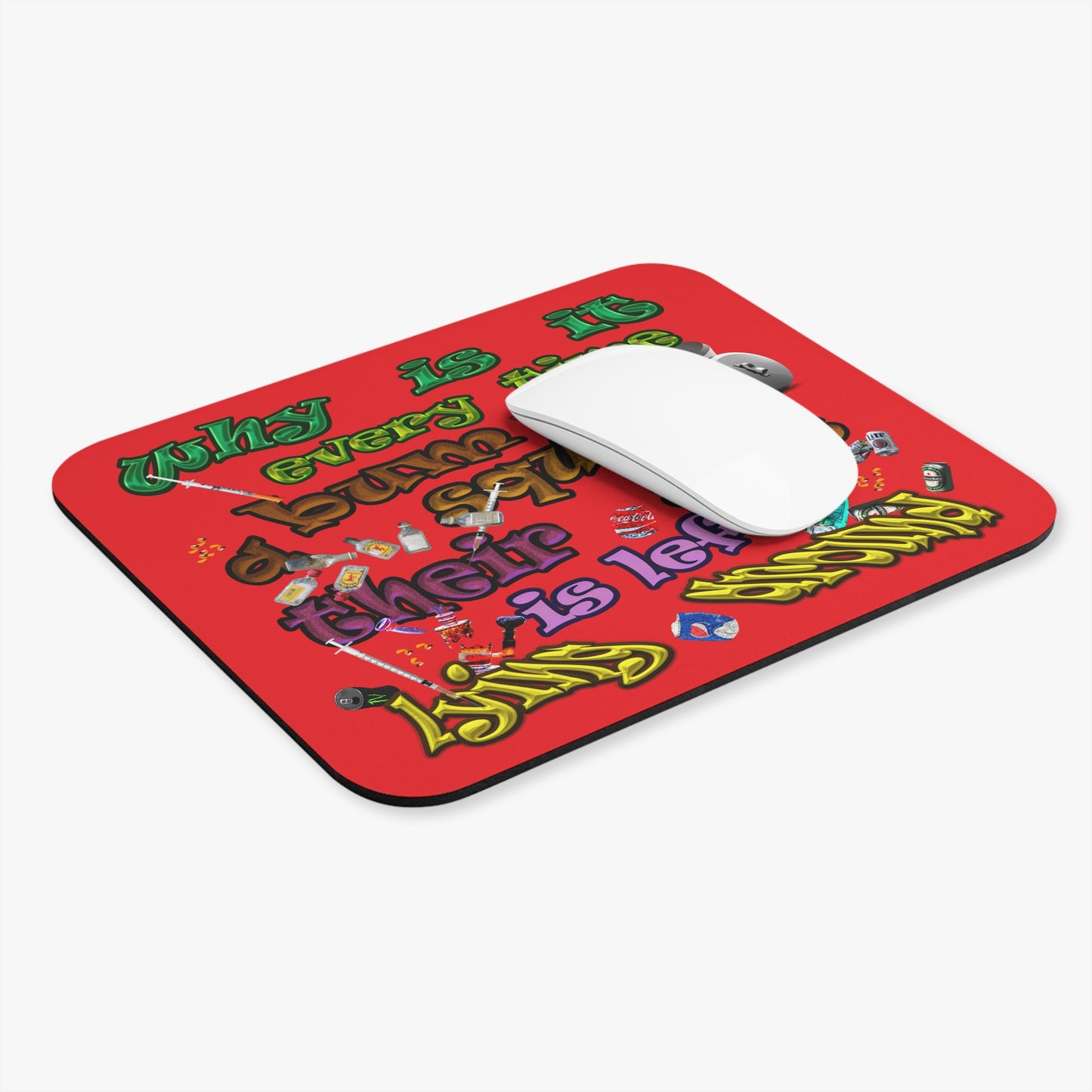 the bum's shit - Mouse Pad (Rectangle) (red)
