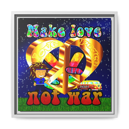 love peace - framed canvas art ('snoops' background)