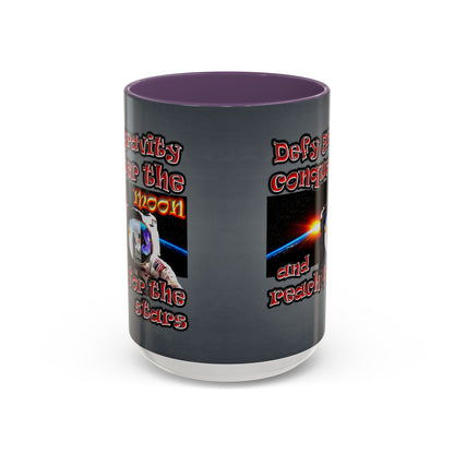 defy conquer reach - Accent Mug (grey-light grey)