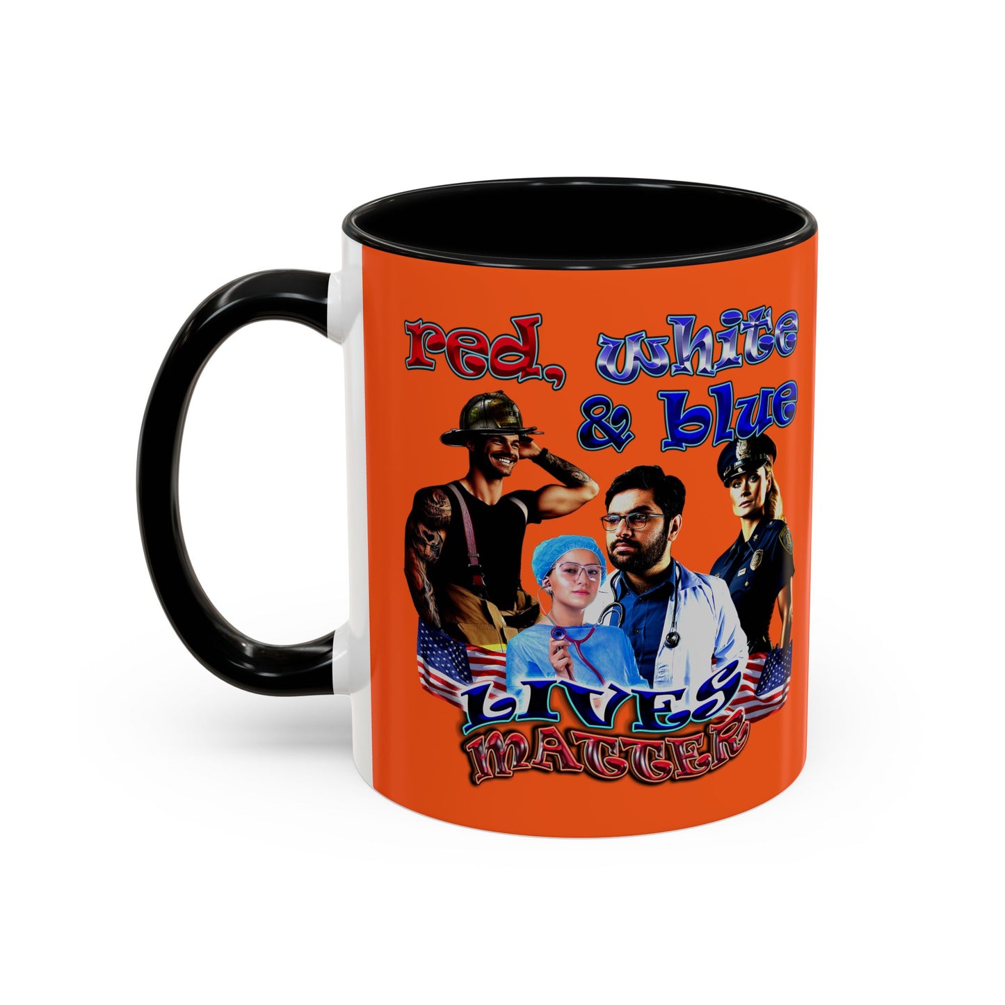 rw&b lives matter - Accent Mug (orange)