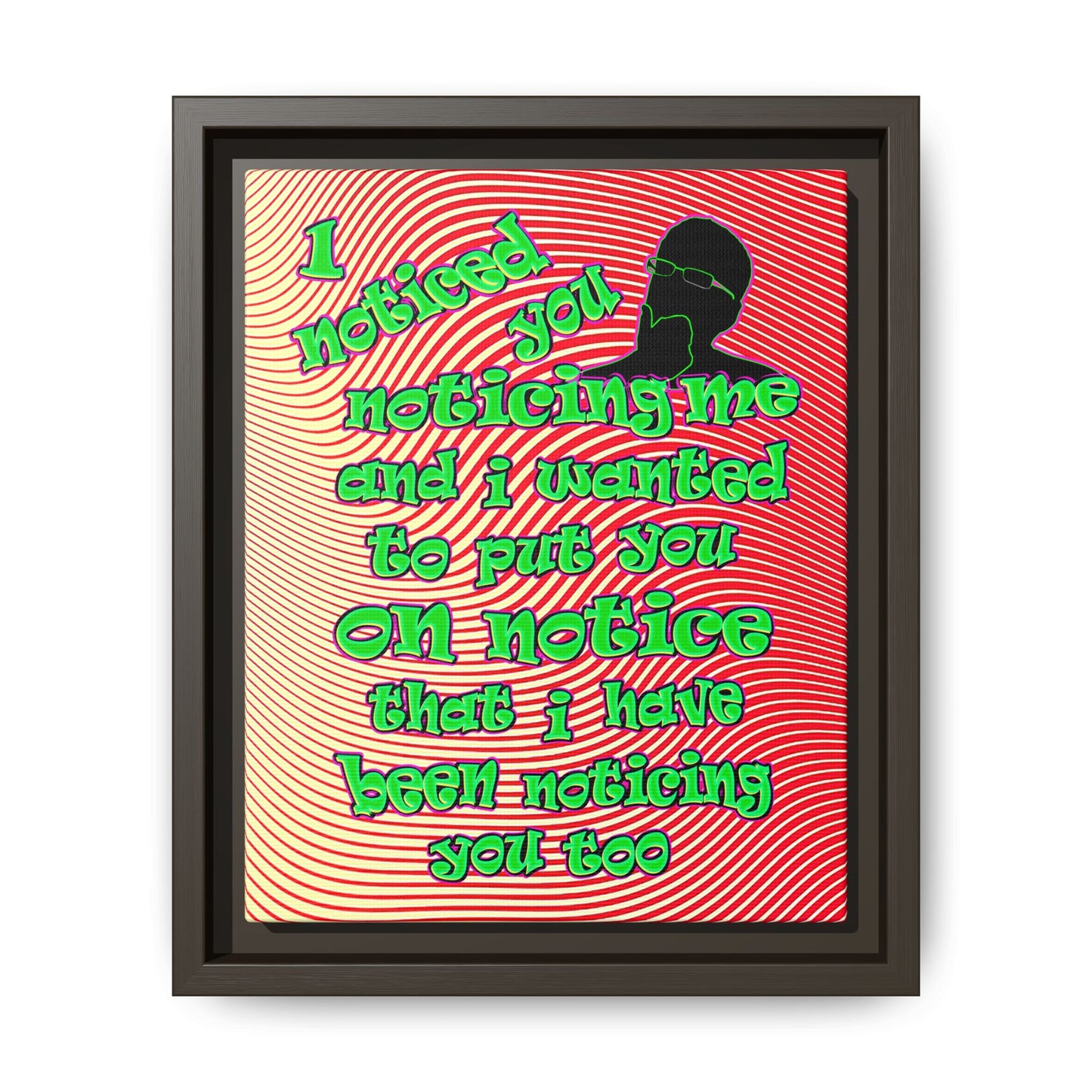 noticed you noticing - framed canvas art (yellow-orange wave)