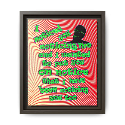 noticed you noticing - framed canvas art (yellow-orange wave)
