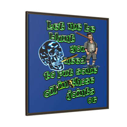 og - framed canvas art (dark blue)