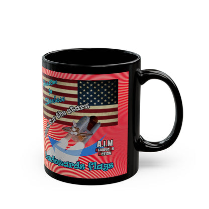 shoot for the stars - Black Mug (yellow-orange wave)