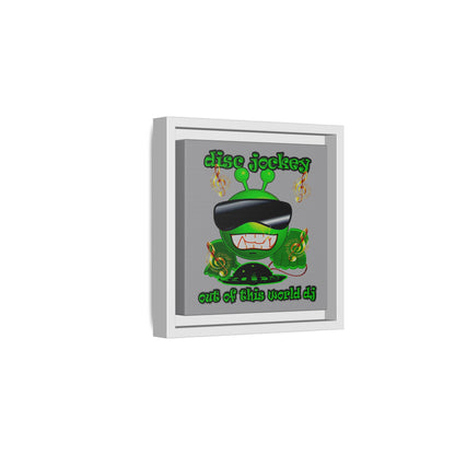 disc jockey - framed canvas art (grey)