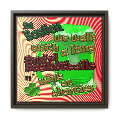 celtics logo - framed canvas art (yellow-orange wave)