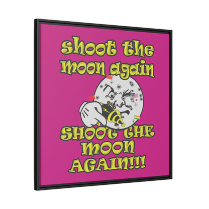 shoot the moon again - framed canvas art (pink)