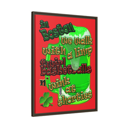 celtics logo - framed canvas art (red)