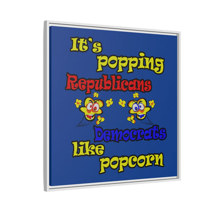 popping like popcorn - framed canvas art (dark blue)
