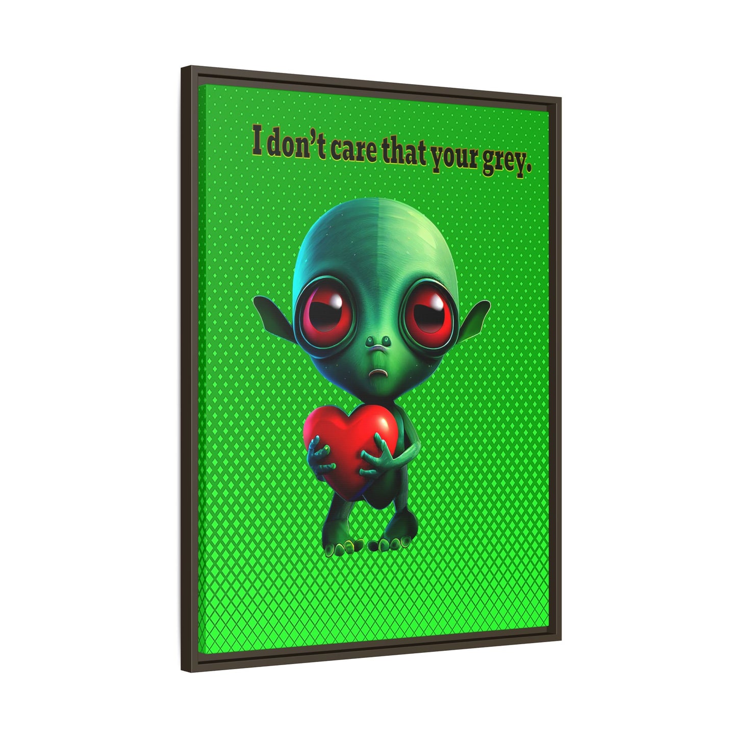 I don't care that your grey - framed canvas art (logo green)
