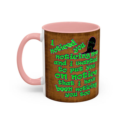 noticed you noticing - Accent Mug (brown papyrus)