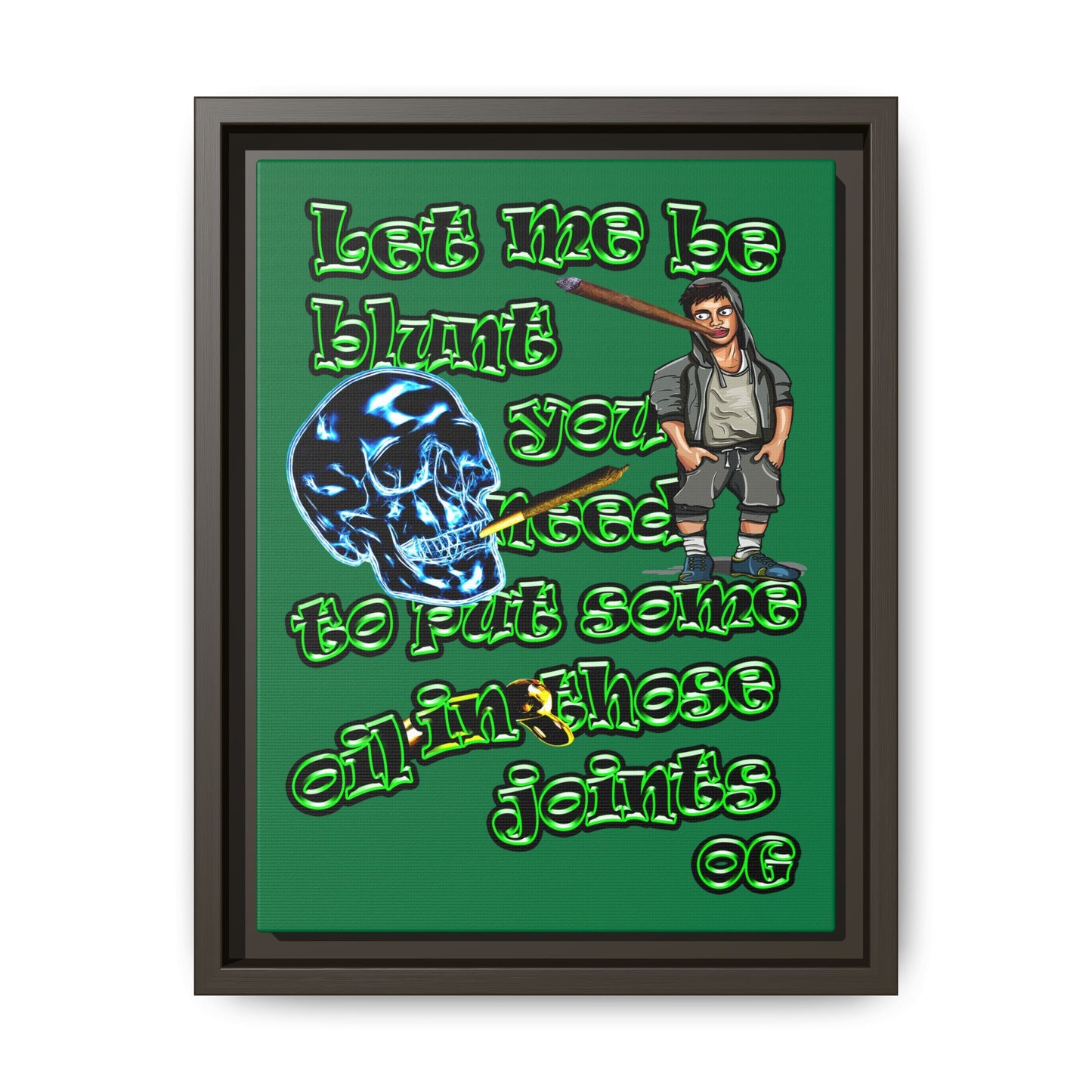 og - framed canvas art (dark green)