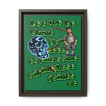 og - framed canvas art (dark green)