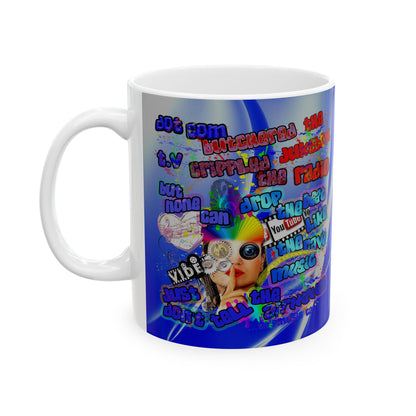 drop the beat - White Mug (blue-white wave)