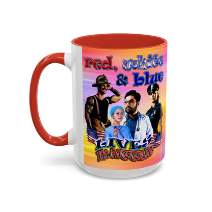 rw&b lives matter - Accent Mug (color blur)