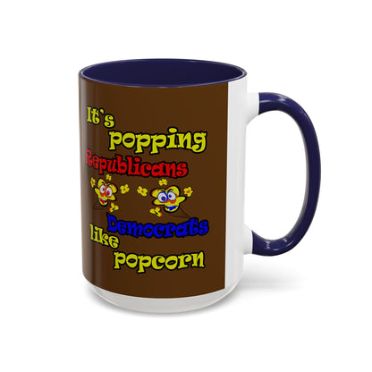 popping like popcorn - Accent Mug (brown)