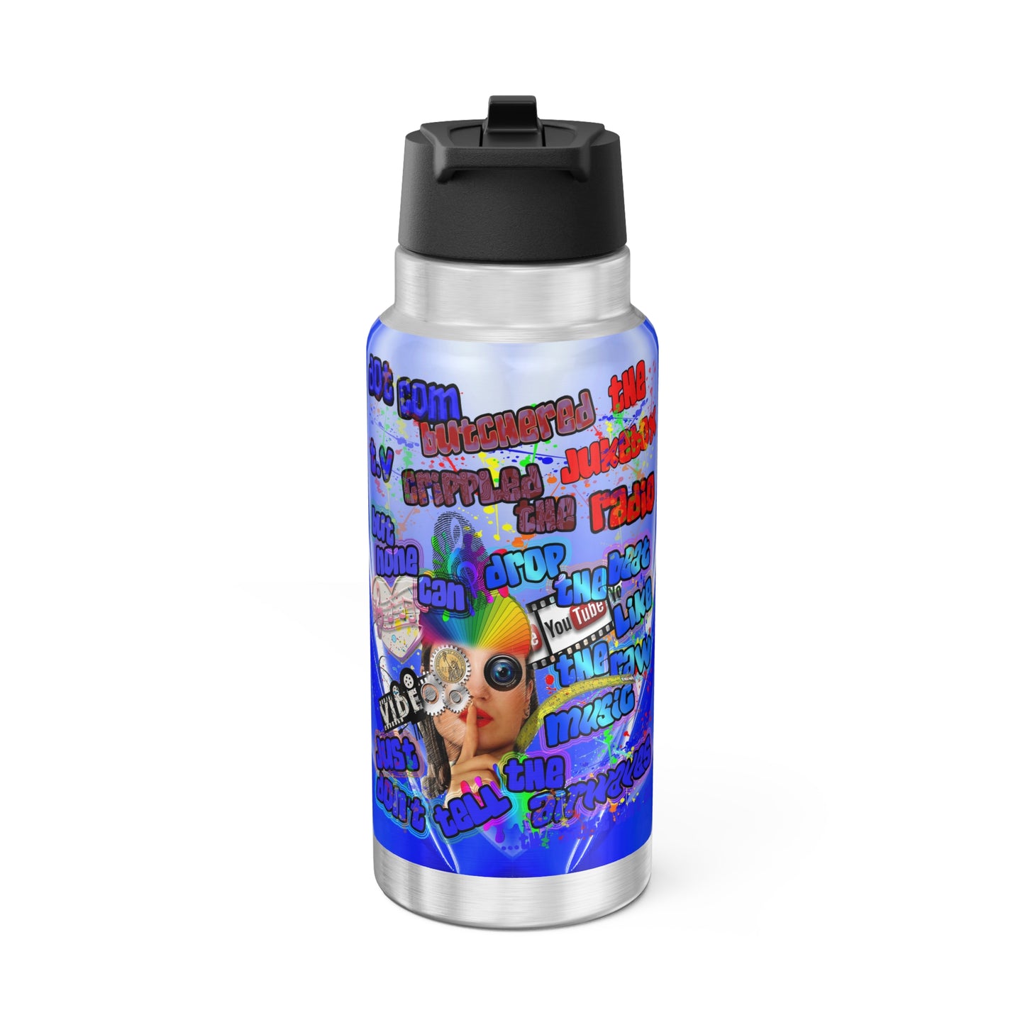 drop the beat - Gator Tumbler, 32oz  (blue-white wave)