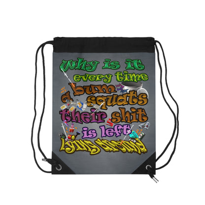 the bum's shit - Drawstring Bag (grey-light grey)