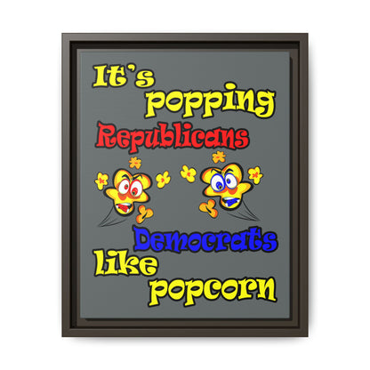 popping like popcorn - framed canvas art (dark grey)