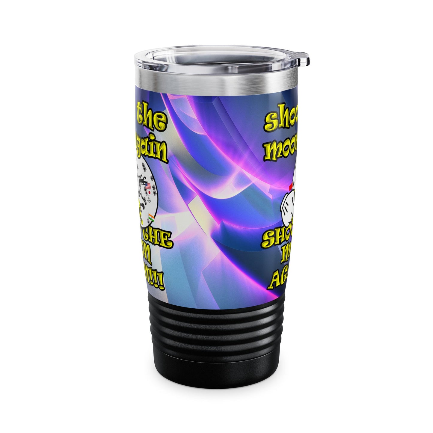 shoot the moon again - Ringneck Tumbler, 20oz (grey-pink wave)