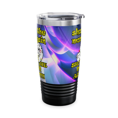 shoot the moon again - Ringneck Tumbler, 20oz (grey-pink wave)