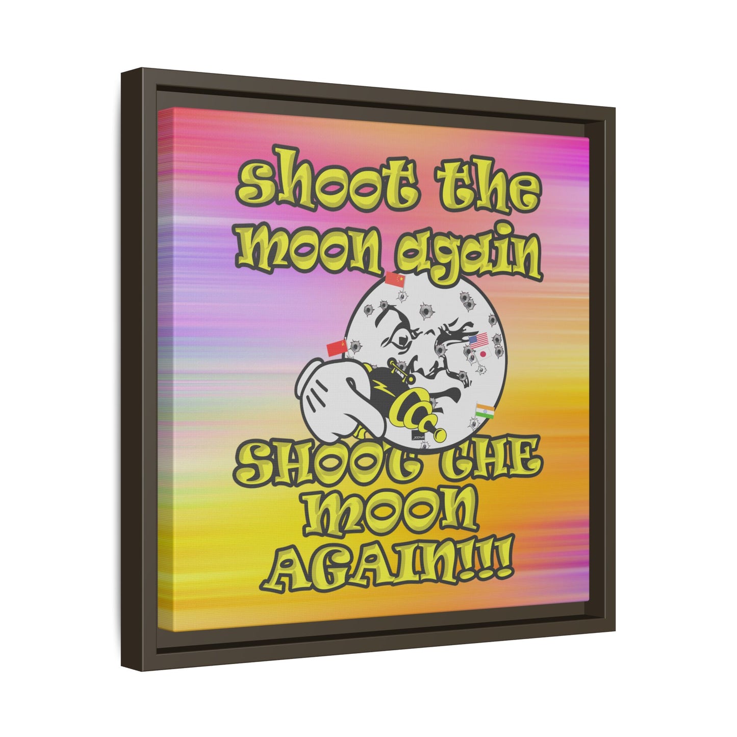 shoot the moon again - framed canvas art (color blur)
