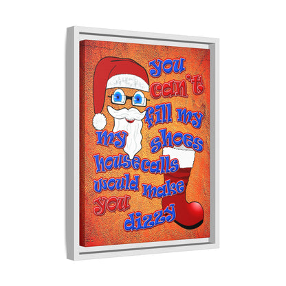 santa's shoes - framed canvas art (burnt orange)