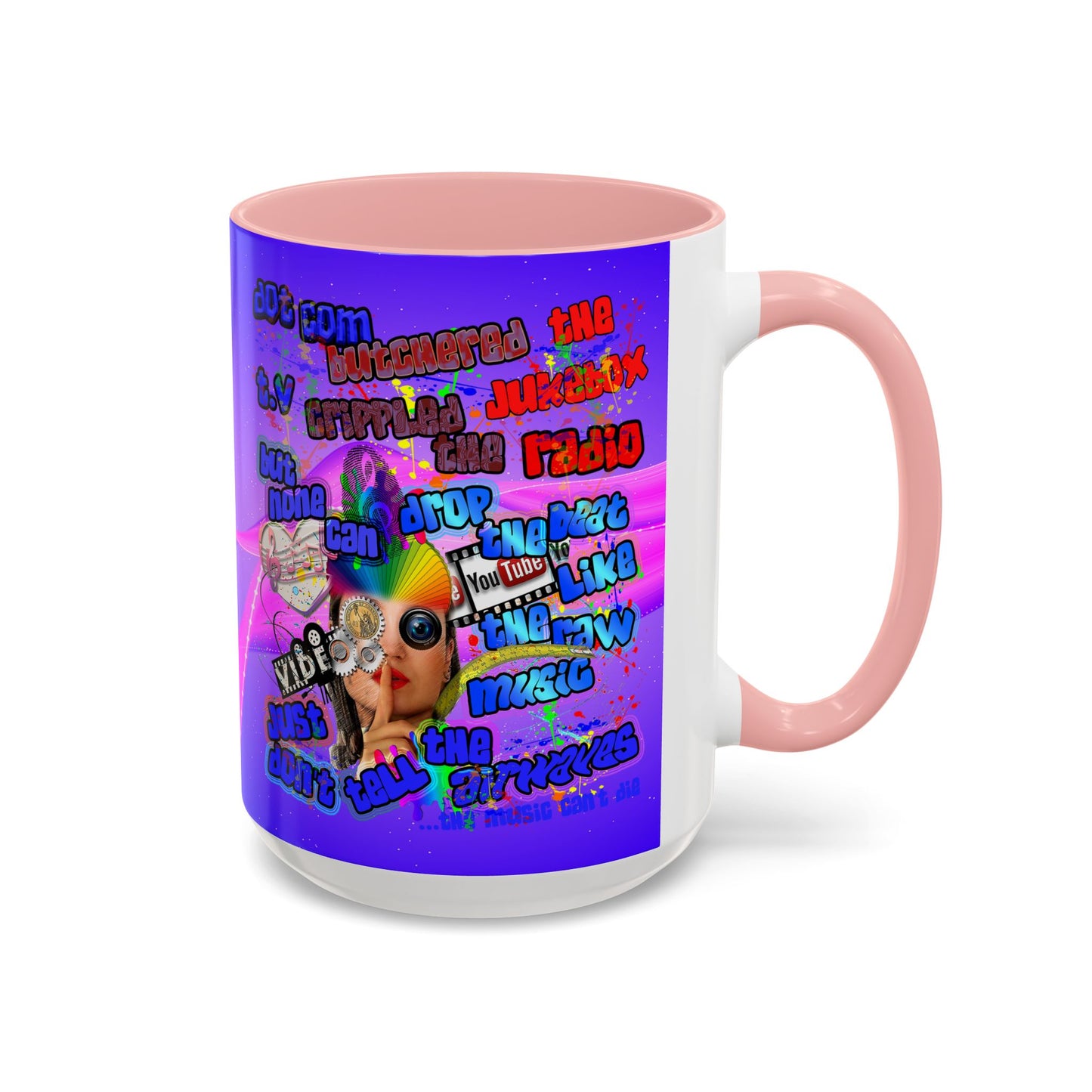 drop the beat - Accent Mug (purple-pink wave)