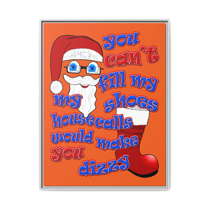 santa's shoes - framed canvas art (orange)