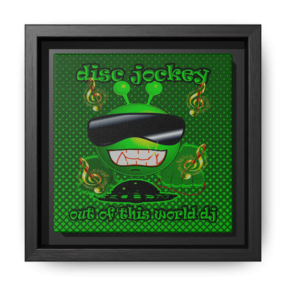 disc jockey - framed canvas art (logo green)