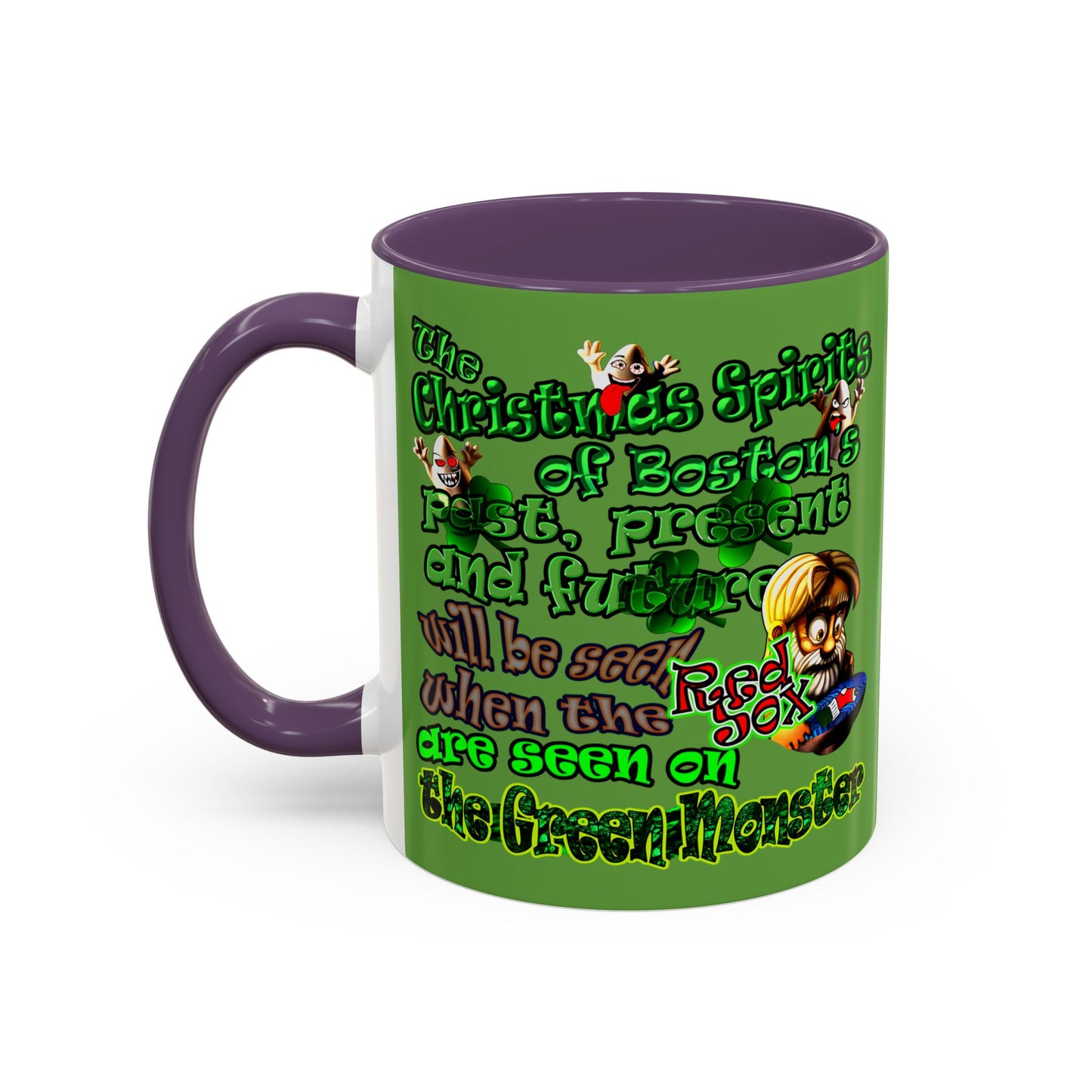 christmas spirits of boston - Accent Mug (green)