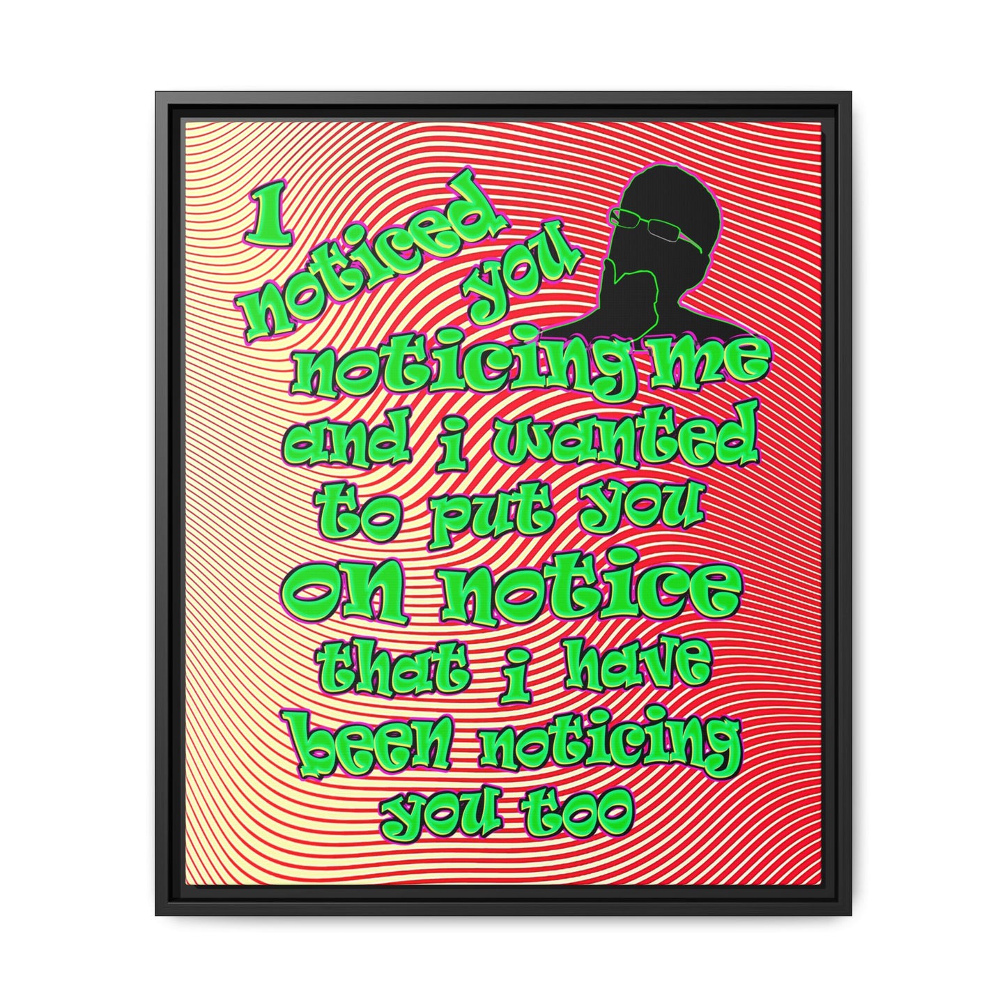 noticed you noticing - framed canvas art (yellow-orange wave)