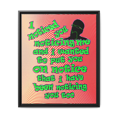 noticed you noticing - framed canvas art (yellow-orange wave)