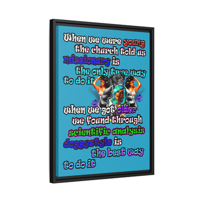 doggystyle - framed canvas art (turquoise)
