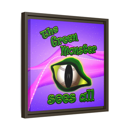 green monster - framed canvas art (purple-pink wave)