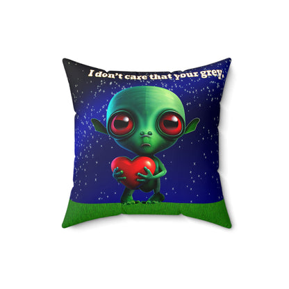 I don't care that your grey - Faux Suede Square Pillow - ('snoops' background)