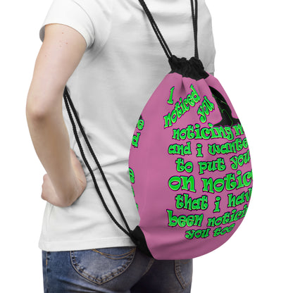 noticed you noticing - Drawstring Bag (light pink)