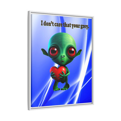 I don't care that your grey - framed canvas art (blue-white wave)