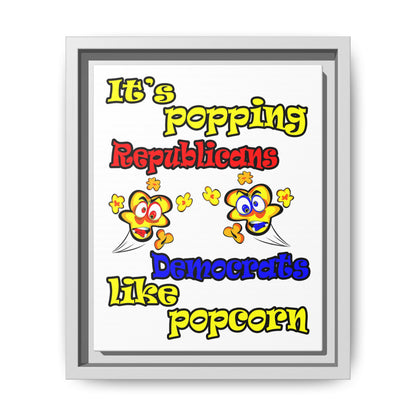 popping like popcorn - framed canvas art (white)