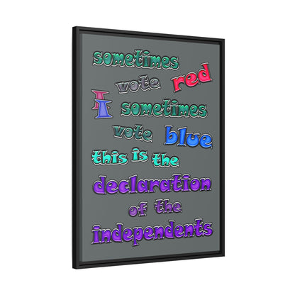declaration of the independents - framed canvas art (dark grey)