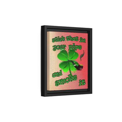stick that in your pipe and smoke it - framed canvas art (yellow-orange wave)