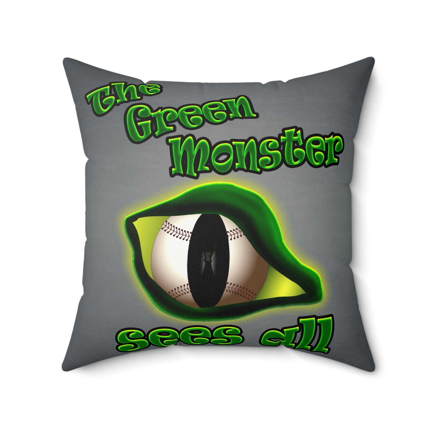 green monster - Faux Suede Square Pillow - (grey-light grey)