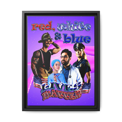 rw&b lives matter - framed canvas art (purple-pink wave)