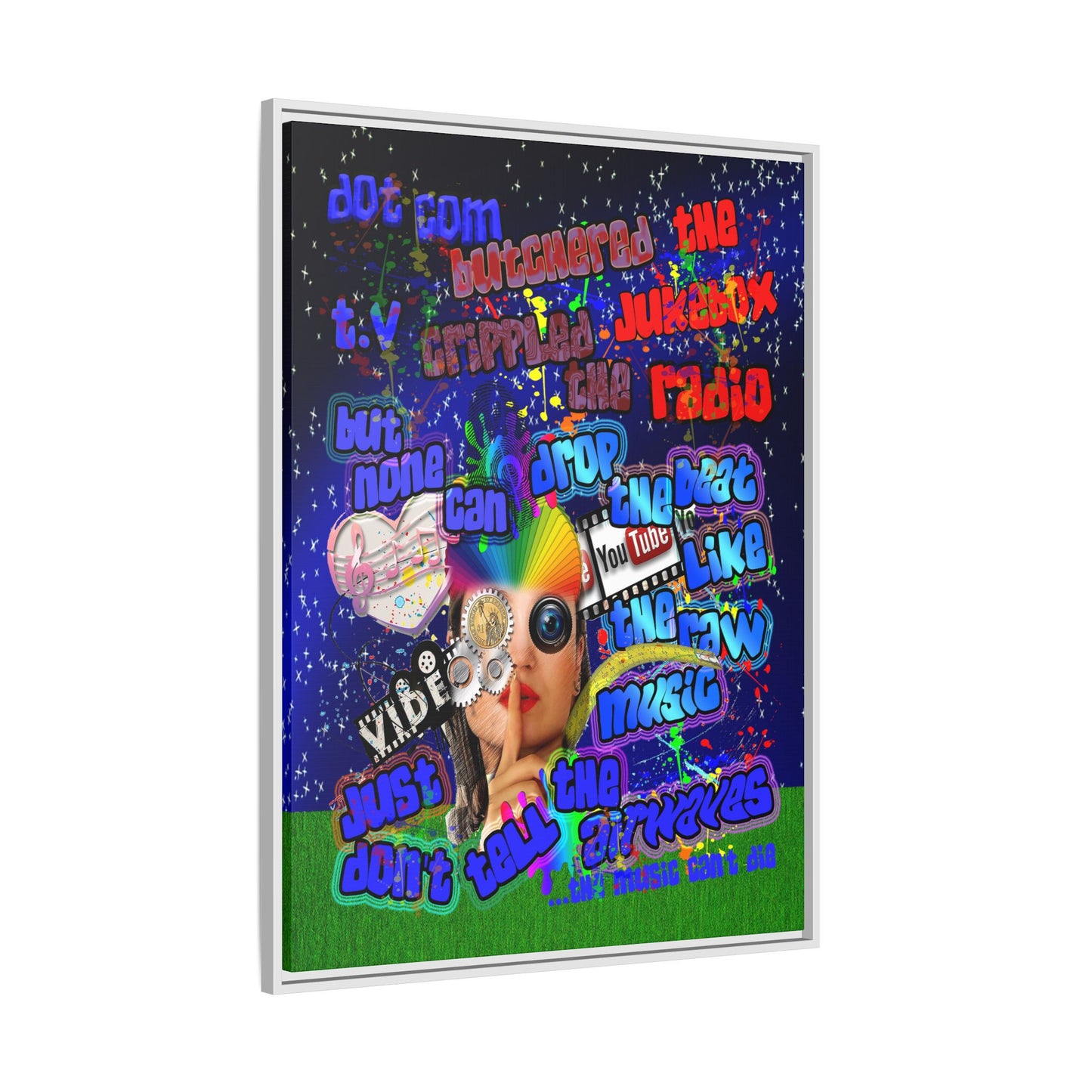 drop the beat - framed canvas art ('snoops' background)
