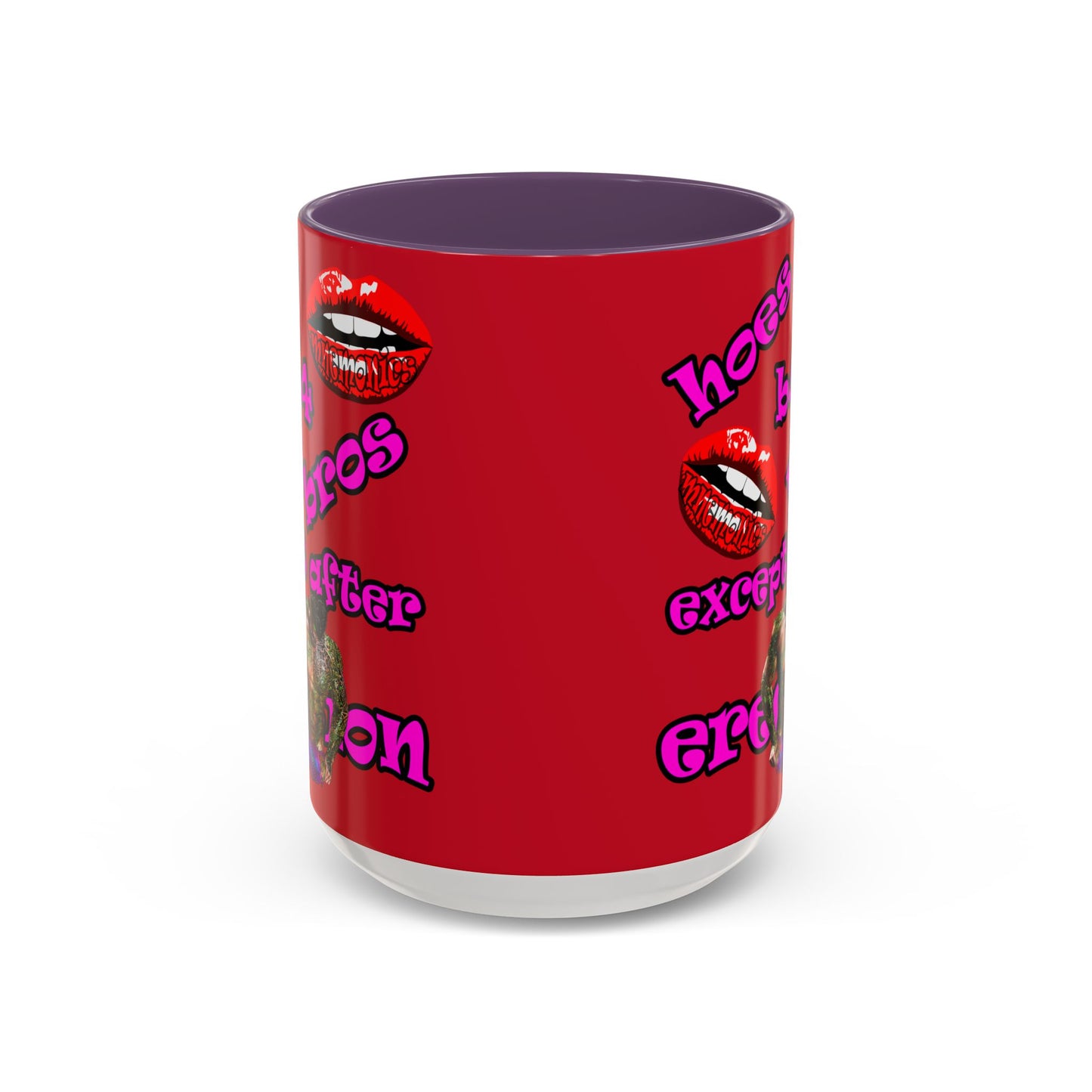 hoes b4 bros - Accent Mug (dark red)
